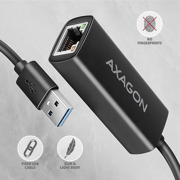 AXAGON ADE-AR, USB-A 3.2 Gen 1 - Gigabit Ethernet síťová karta, Realtek 8153, auto instal - obrázek č. 3