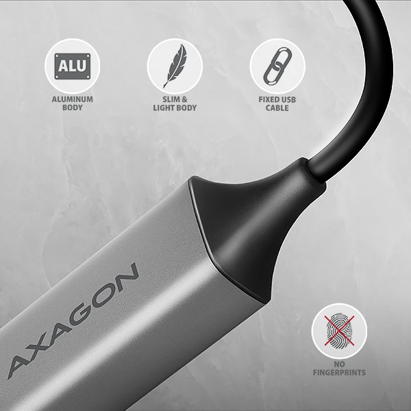 AXAGON ADE-TXCA, USB-C + USB-A 3.2 Gen 1 - Gigabit Ethernet síťová karta, Asix AX88179, auto instal - obrázek č. 4