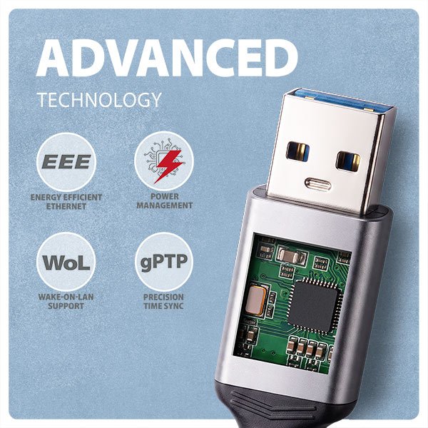 AXAGON ADE-AM15, USB-A Gigabit Ethernet adaptér s integrovaným síťovým CAT6 kabelem RJ-45 (1,5m) - obrázek č. 5