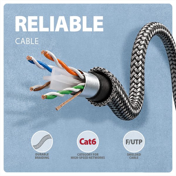 AXAGON ADE-CM50, USB-C Gigabit Ethernet adaptér s integrovaným síťovým CAT6 kabelem RJ-45 (5m) - obrázek č. 7