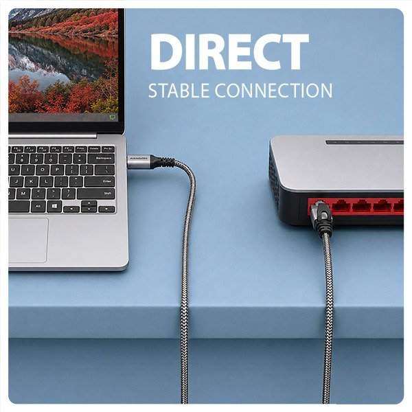 AXAGON ADE-AM50, USB-A Gigabit Ethernet adaptér s integrovaným síťovým CAT6 kabelem RJ-45 (5m) - obrázek č. 6