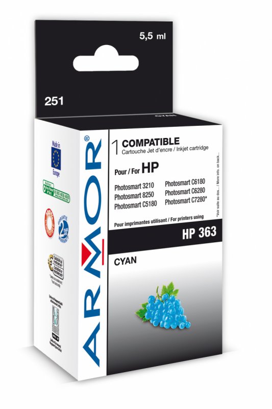 OWA ARMOR ink kompatibilní s HP PSC3210, 4ml, C8771E, modrá/ cyan - obrázek produktu