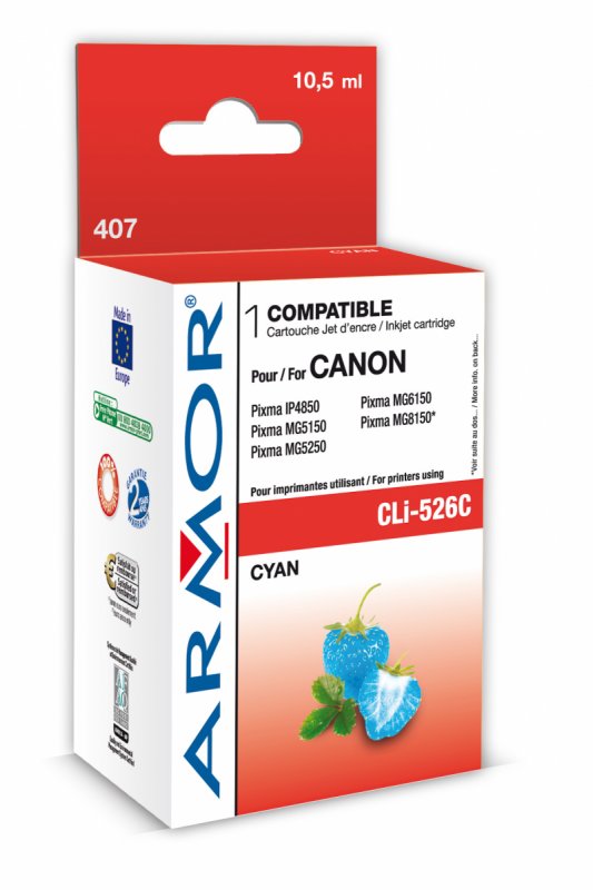 Armor ink-jet pro Canon CLi-526, 10,5ml, cyan - obrázek produktu