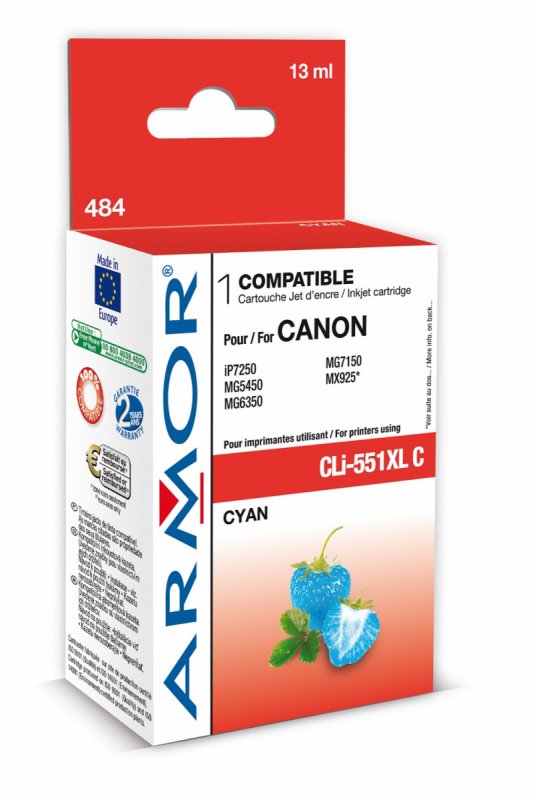 Armor ink-jet pro Canon CLI551CXL, 13 ml, Cyan - obrázek produktu