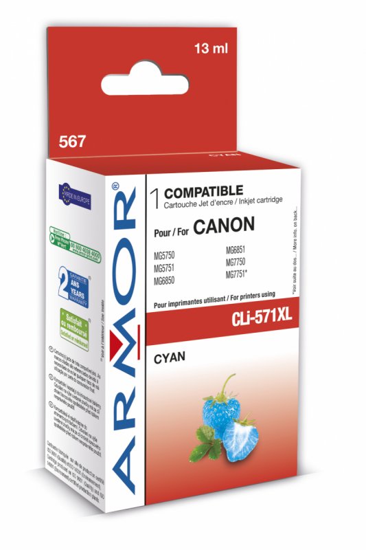 Armor ink-jet pro Canon CLI-571 XL, 13 ml, Cyan - obrázek produktu