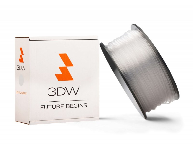 3DW - PLA filament 1,75mm transparent, 0,5 kg,190-210°C - obrázek produktu