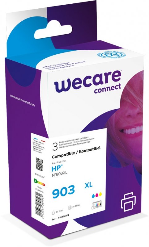 WECARE ARMOR ink sada kompatibilní s HP OJ 6950,(T6M03/ T6M07/ T6M11AE), 3-pack (CMY), 3x12ml, 903XL - obrázek produktu