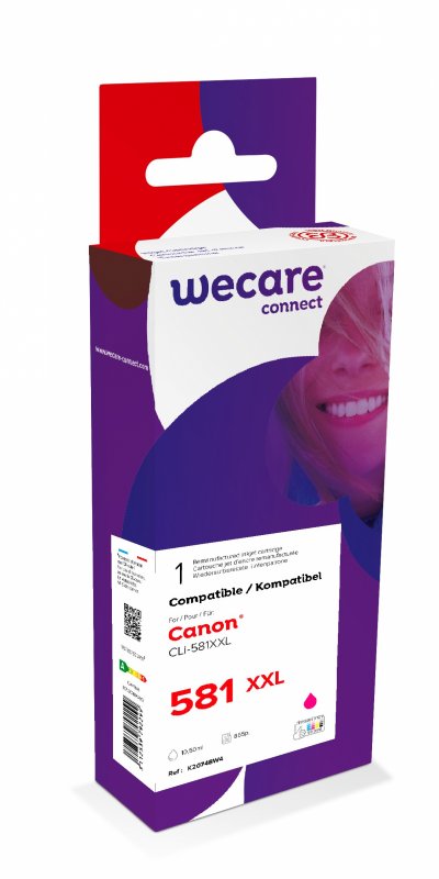WECARE ARMOR ink kompatibilní s CANON CLi-581XXLM,červená/ magenta - obrázek produktu