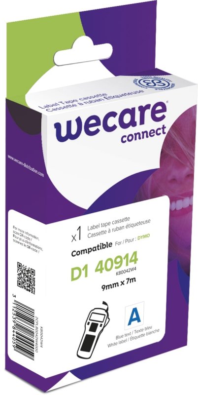 WECARE ARMOR páska kompatibilní s DYMO S0720690,Blue/ White,9MM*7M - obrázek produktu