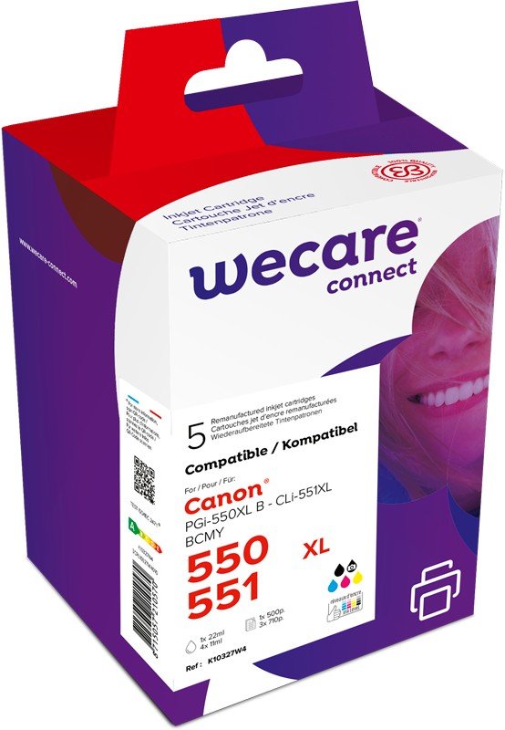 WECARE ARMOR ink sada kompatibilní s Canon PGI550BKXL+CLI551XL, CMYK - obrázek produktu