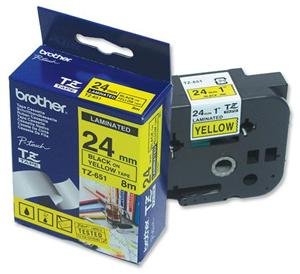 TZE-651,  žlutá/ černá, 24mm - obrázek produktu