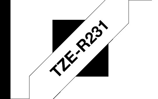 TZE-R231, černý tisk na bílé, šířka 12 mm - obrázek produktu