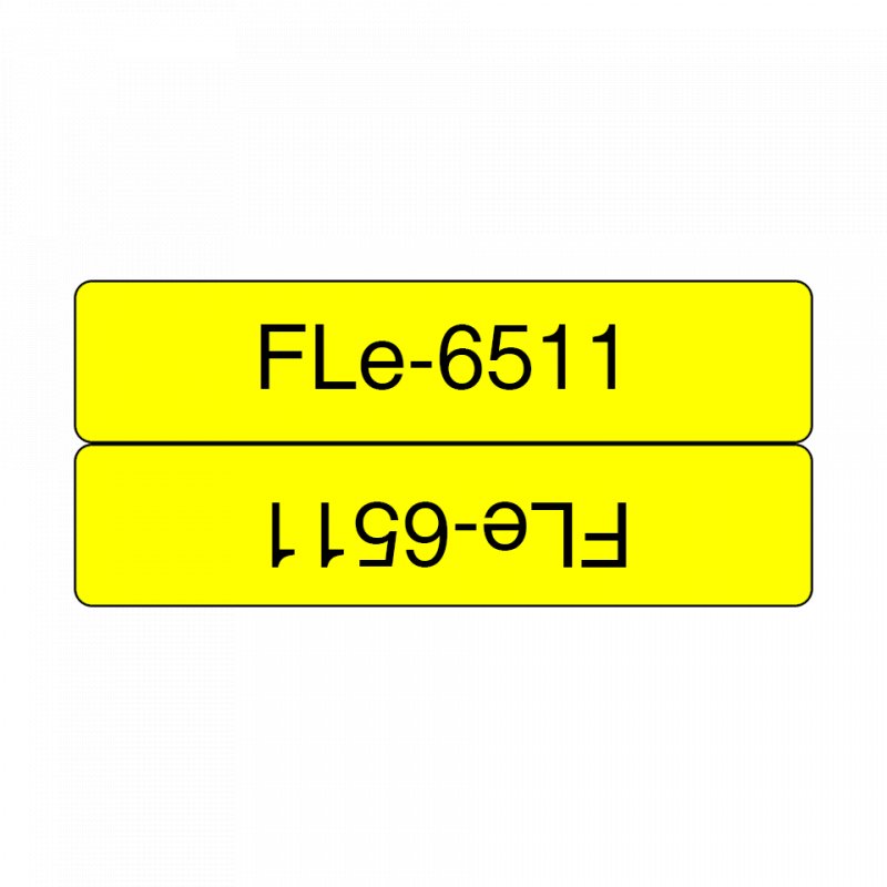 FLe-6511, předřezané štítky - černá na žluté, šířka 21 mm - obrázek č. 1