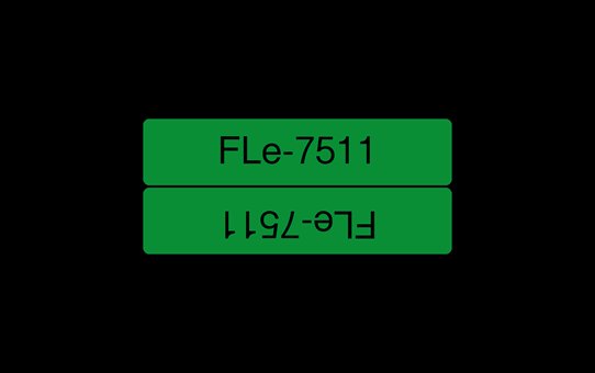 FLe-7511, předřezané štítky - černá na zelené, šířka 21 mm - obrázek č. 1