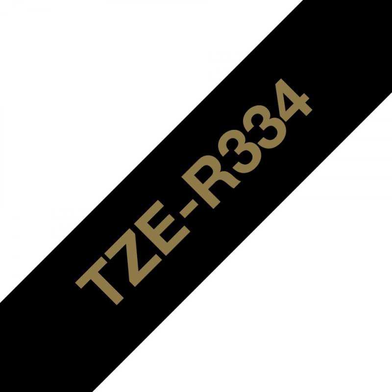 Brother TZE-R334 zlatá na černé, 12 mm, textilní páska - obrázek produktu