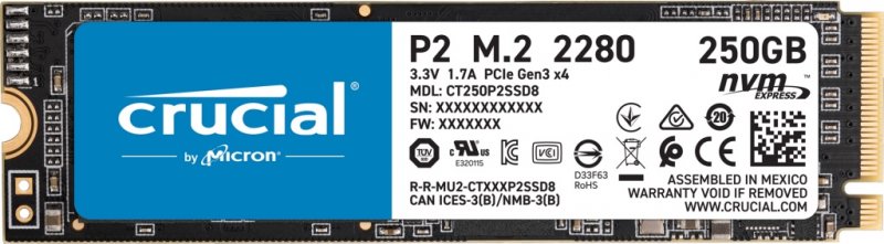 Crucial P2/ 250GB/ SSD/ M.2 NVMe/ 3R - obrázek produktu