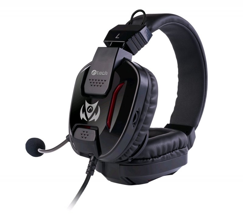 Herní sluchátka C-TECH Cadmus (GHS-12), casual gaming, černo-červená - obrázek č. 1