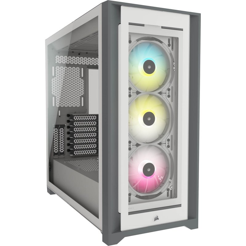 CORSAIR iCUE 5000X RGB TG mid-tower, bílá - obrázek produktu