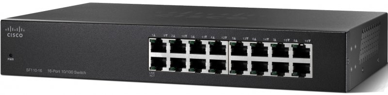 Cisco SF110-16-EU, 16x10/ 100 Desktop Switch - obrázek produktu