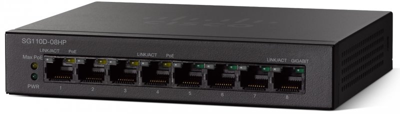 Cisco SG110D-08 Half POE-EU 8-Port Gigabit Desktop Switch - obrázek produktu