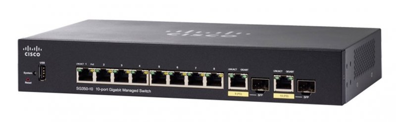 Cisco SG350-10 10-port Gigabit Managed Switch - obrázek produktu