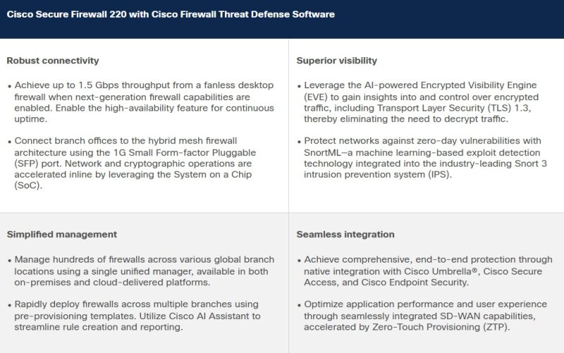 Cisco Secure Firewall 220 Appliance, ASA - obrázek č. 4