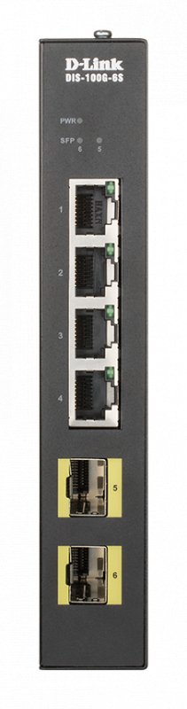D-Link DIS-100G-6S Průmyslový Gigabit unmanaged switch, 4GbE, 2 SFP - obrázek č. 1