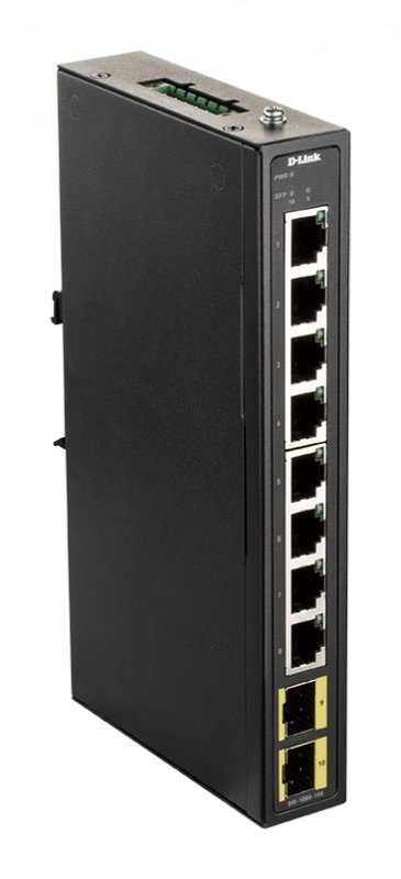 D-Link DIS-100G-10S Průmyslový Gigabit unmanaged switch, 8 GbE, 2 SFP - obrázek produktu