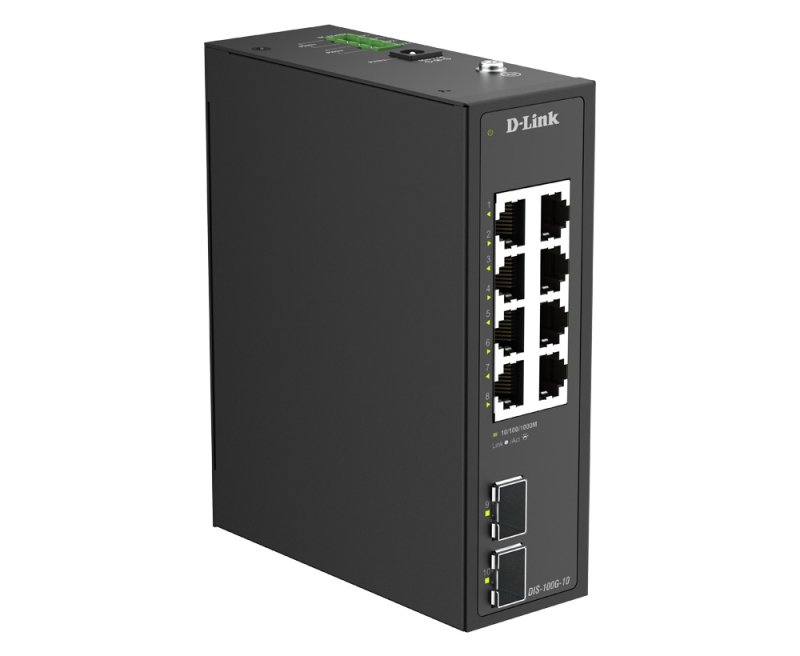 D-Link DIS-100G-10 10-Port Gigabit Industrial Unmanaged Switch with 2 x SFP Ports - obrázek č. 2