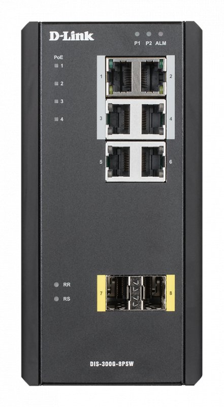 D-Link DIS-300G-8PSW Industrial Gigabit Managed PoE Switch with SFP slots - obrázek č. 4