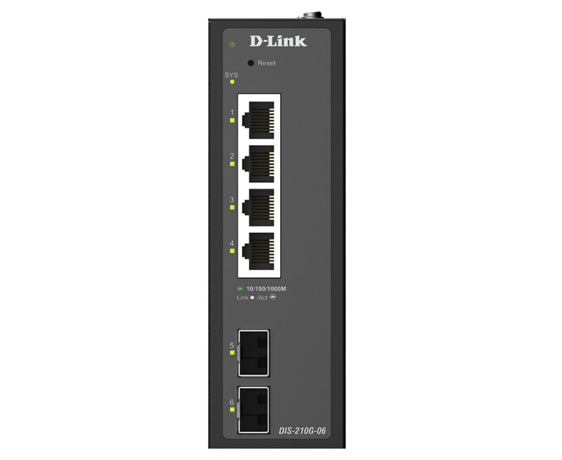 D-Link DIS-210G-06 6-Port Gigabit Industrial Smart Managed Switch with 2 x SFP Ports - obrázek č. 1