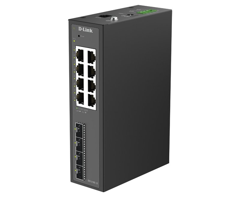 D-Link DIS-210G-12 12-Port Gigabit Industrial Smart Managed Switch with 4 x SFP Ports - obrázek produktu