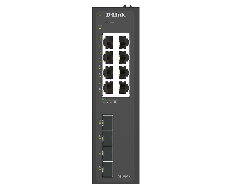 D-Link DIS-210G-12 12-Port Gigabit Industrial Smart Managed Switch with 4 x SFP Ports - obrázek č. 1