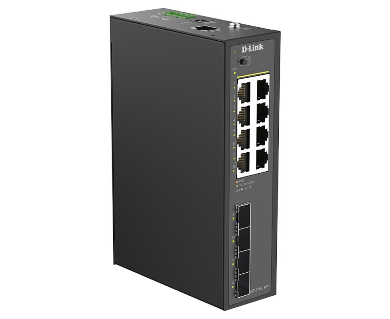 D-Link DIS-210G-12P 12-Port Gigabit Industrial PoE+ Smart Managed Switch with 4 x SFP Ports - obrázek č. 2