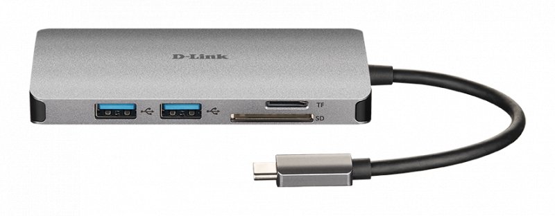 D-Link 8-in-1 USB-C Hub with HDMI/ Ethernet/ Card Reader/ Power Delivery - obrázek č. 1