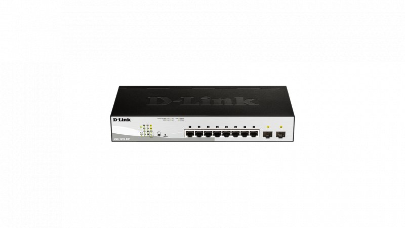 D-Link DGS-1210-08P Smart PoE switch, 8x GbE PoE+, 2x SFP, PoE 65W, fanless - obrázek č. 1