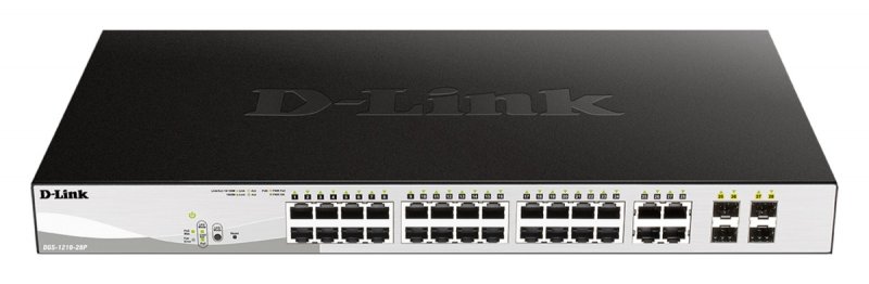 D-Link DGS-1210-28P L2/ L3 Smart+ PoE switch, 24x PoE 10/ 100/ 1000 Base-T, 4x 1000Base-T / SFP, 193W - obrázek produktu
