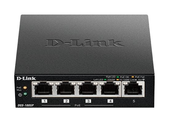 D-Link DGS-1005P 5x10/ 100/ 1000 PoE+Switch - obrázek produktu