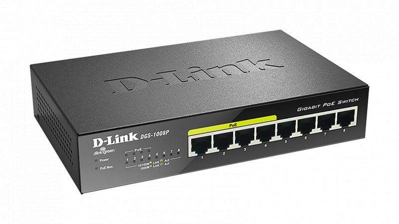 D-Link DGS-1008P 8x 1000 Desktop Switch,4PoE port - obrázek č. 1