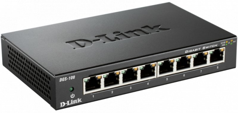 D-Link DGS-108 kovový 8-port 10/ 100/ 1000 Switch - obrázek č. 1