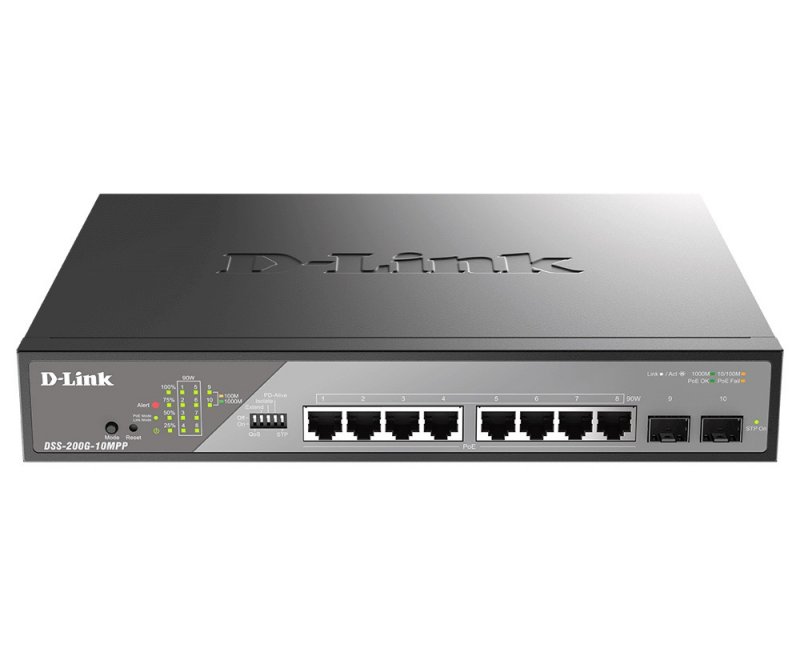 D-Link DSS-200G-10MPP/ E 10-Port Gigabit Ethernet PoE++ Surveillance Switch - obrázek produktu