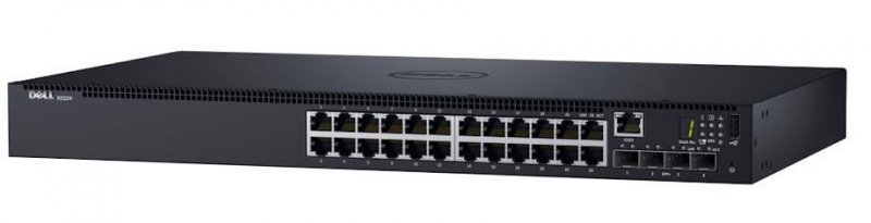 DELL Networking N1524P POE + switch/  24 x RJ-45 10/ 100/ 1000BASE-T, 4 x SFP+ 10Gb, 1 x RJ-45 - obrázek produktu