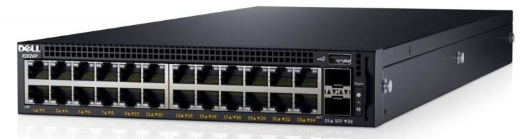 DELL Networking X1026P gigabit switch/ 24x POE 10/ 100/ 1000 port/ 2x SFP 1Gb/ Web management - obrázek produktu