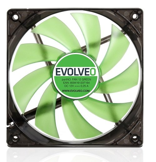 EVOLVEO ventilátor 120mm, LED zelený - obrázek produktu