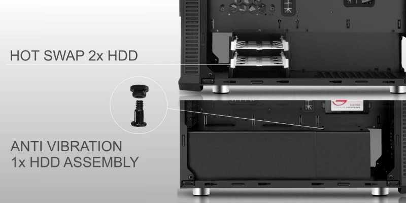 EVOLVEO RAY 5, case ATX, 3x LED modrý ventilátor - obrázek č. 3