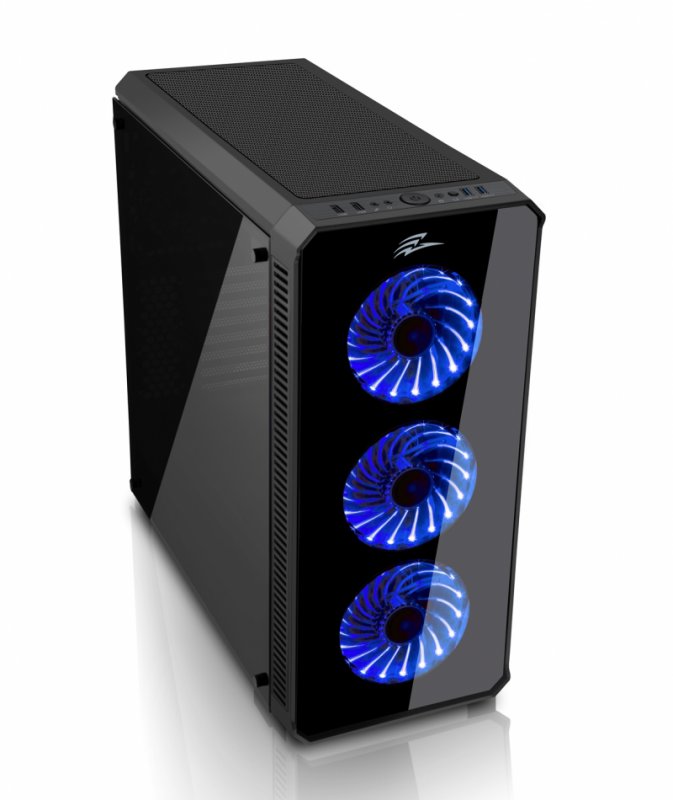 EVOLVEO RAY 5, case ATX, 3x LED modrý ventilátor - obrázek produktu