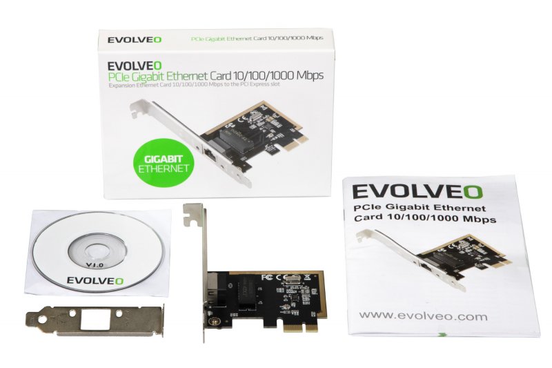 EVOLVEO PCIe Gigabit Ethernet Card 10/ 100/ 1000 Mbps, rozšiřující karta - obrázek č. 4