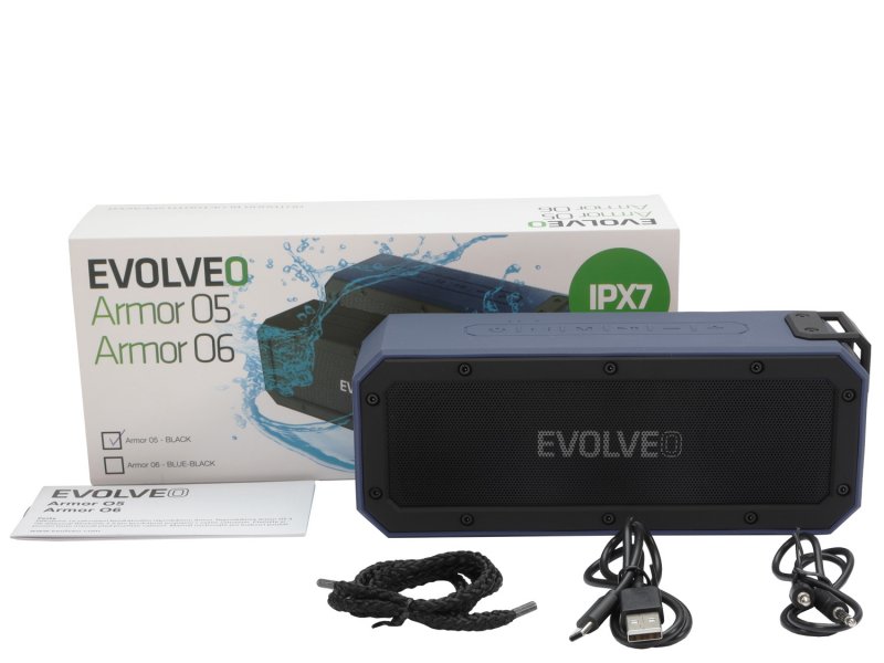 EVOLVEO Armor O6, 40W, IPX7, outdoorový Bluetooth reproduktor, modro-černý - obrázek č. 4
