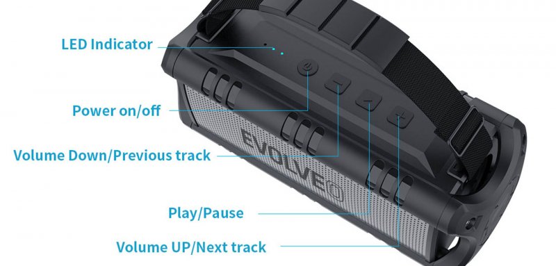 EVOLVEO Armor POWER 6A, outdoorový Bluetooth reproduktor - obrázek č. 8