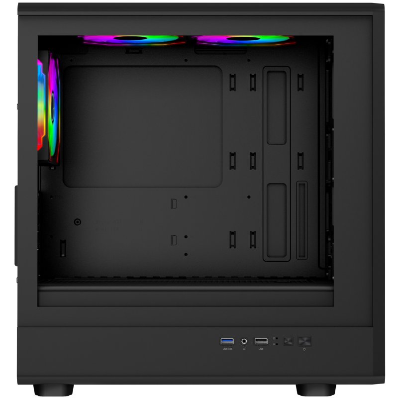 EVOLVEO Panthera, mATX / 3x ARGB 120 / dřevo+sklo - obrázek č. 5